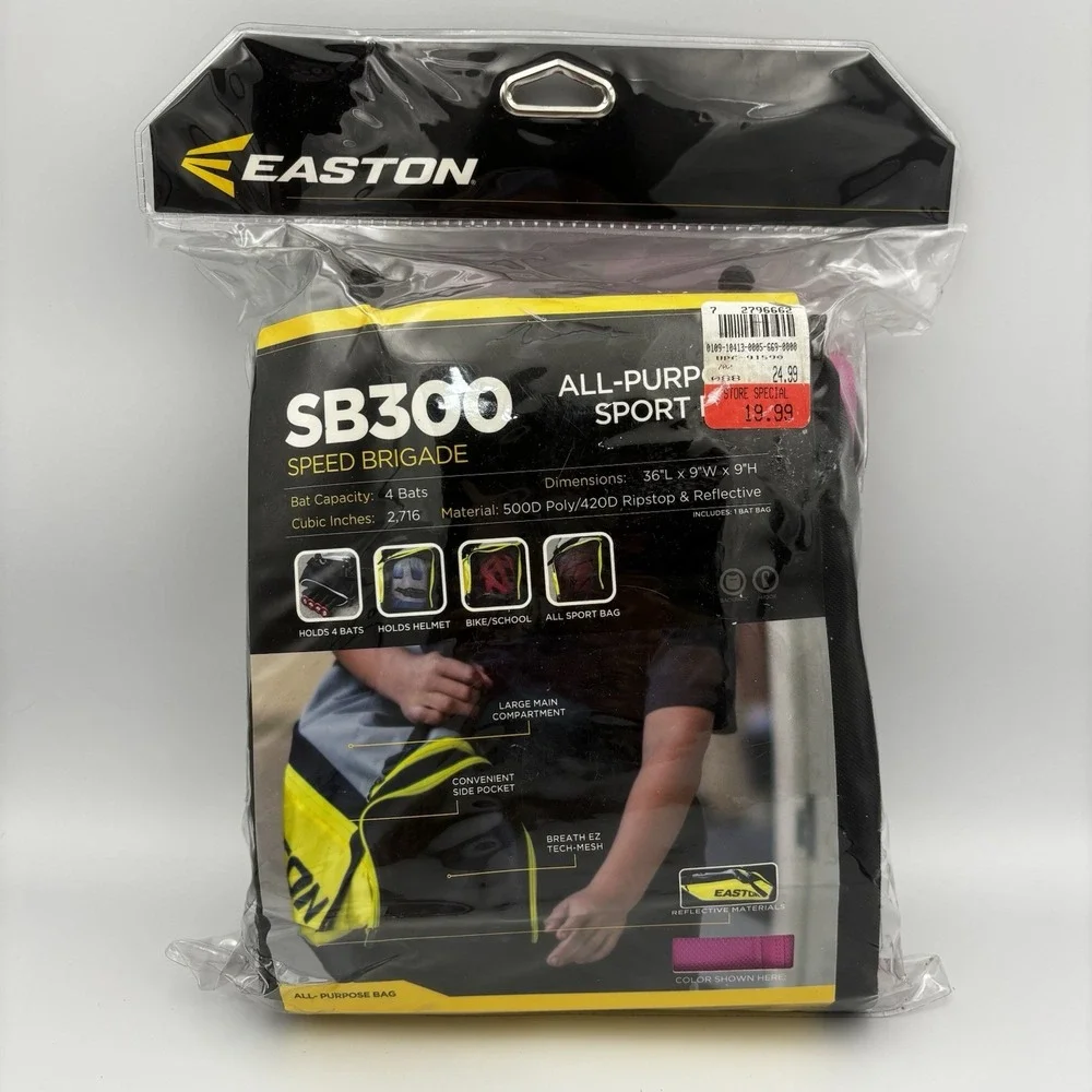 EASTON Pink SB300Speed Brigade Sport/Bat Bag NEW Holds 4 Bats Helmet & Cleats